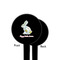 Easter Birdhouses Black Plastic 4" Food Pick - Round - Single Sided - Front & Back