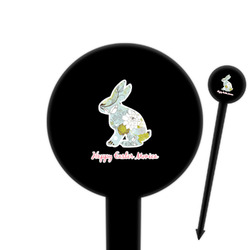 Easter Birdhouses 6" Round Plastic Food Picks - Black - Single Sided (Personalized)