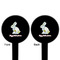Easter Birdhouses Black Plastic 6" Food Pick - Round - Double Sided - Front & Back