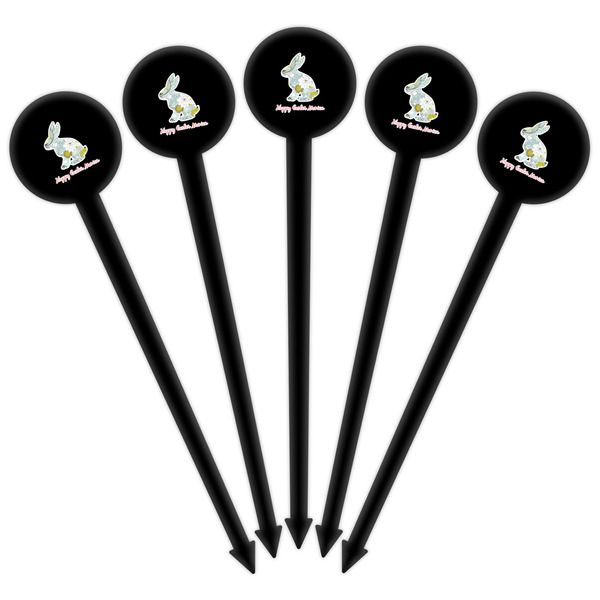 Easter Birdhouses Black Plastic 6" Food Pick - Round - Fan View