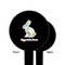 Easter Birdhouses Black Plastic 6" Food Pick - Round - Single Sided - Front & Back