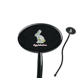 Easter Birdhouses 7" Oval Plastic Stir Sticks - Black - Double Sided (Personalized)