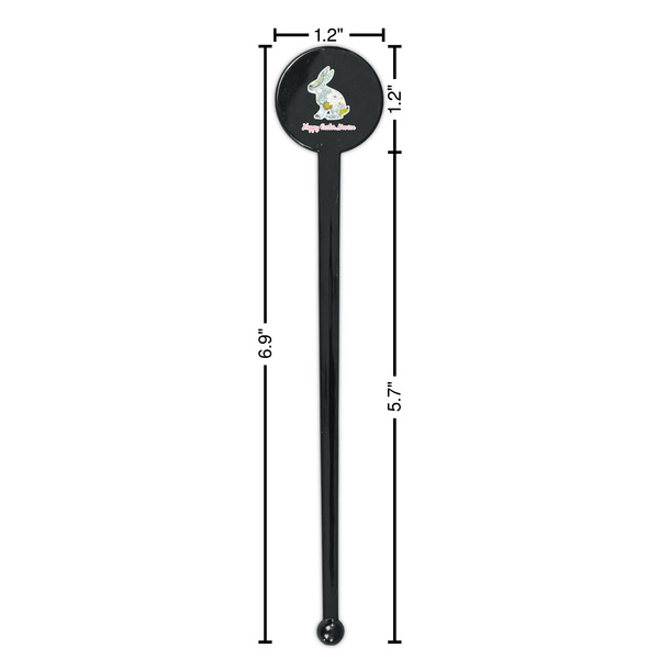 Easter Birdhouses Black Plastic 7" Stir Stick - Round - Dimensions