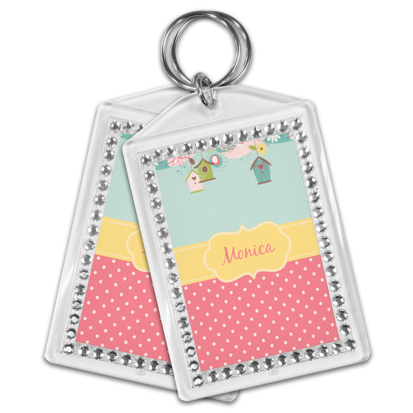 Easter Birdhouses Bling Keychain - MAIN