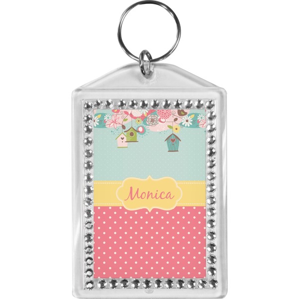 Custom Easter Birdhouses Bling Keychain (Personalized)