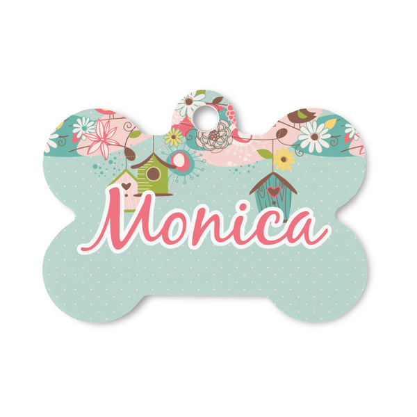 Custom Easter Birdhouses Bone Shaped Dog ID Tag - Small (Personalized)