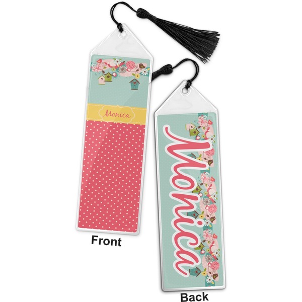 Easter Birdhouses Bookmark with tassel - Front and Back