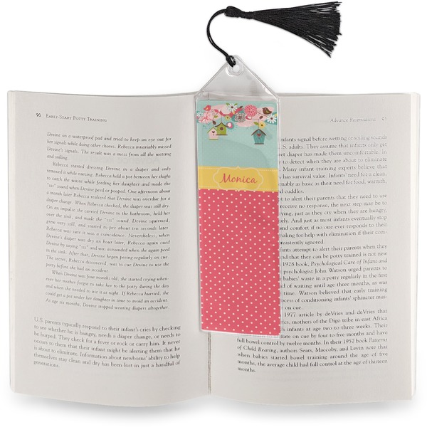 Easter Birdhouses Bookmark with tassel - In book