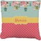 Easter Birdhouses Faux-Linen Throw Pillow 18" (Personalized)