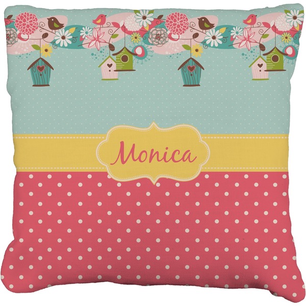 Custom Easter Birdhouses Faux-Linen Throw Pillow 20" (Personalized)