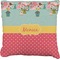 Easter Birdhouses Faux-Linen Throw Pillow 20" (Personalized)