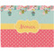 Easter Birdhouses Woven Fabric Placemat - Twill w/ Name or Text