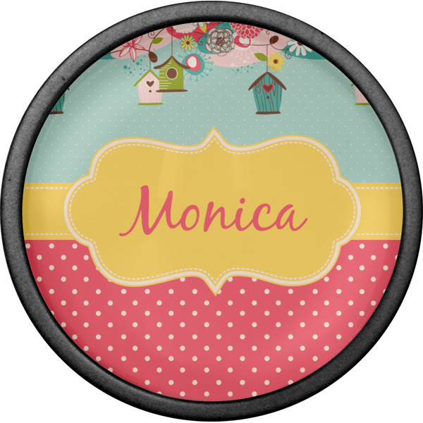 Easter Birdhouses Cabinet Knob - Black - Front