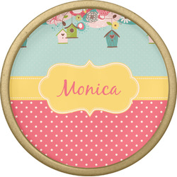 Easter Birdhouses Cabinet Knob - Gold (Personalized)