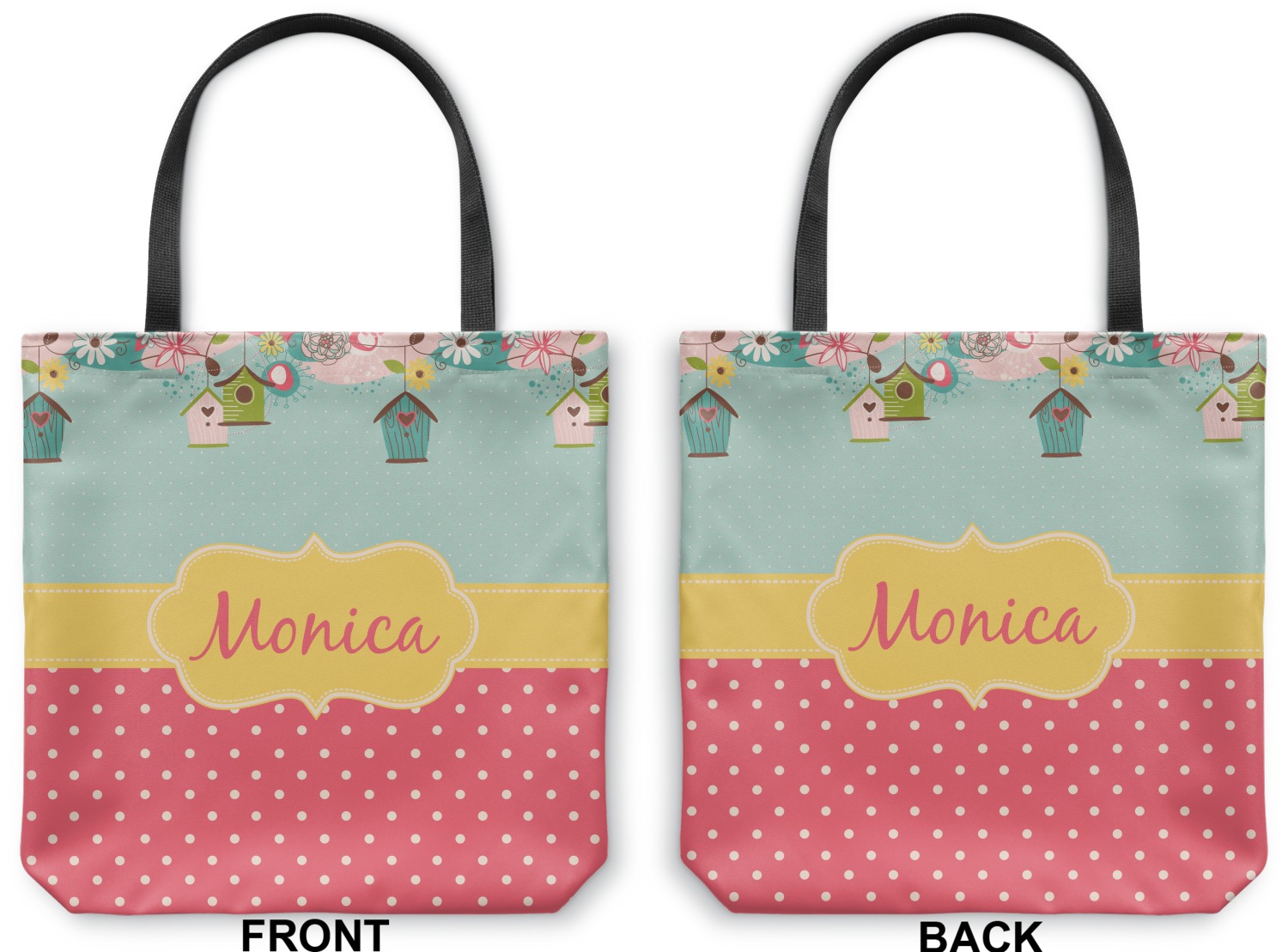 Custom Easter Birdhouses Canvas Tote Bag (Personalized) YouCustomizeIt