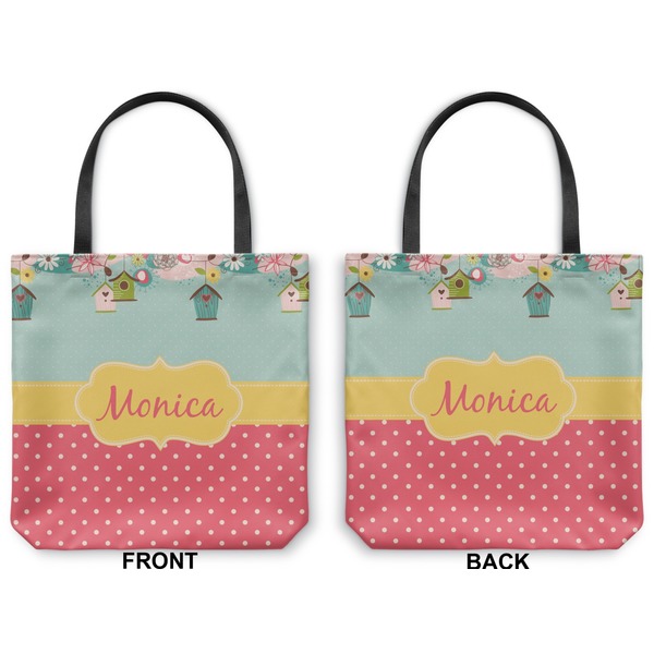 Easter Birdhouses Canvas Tote - Front and Back
