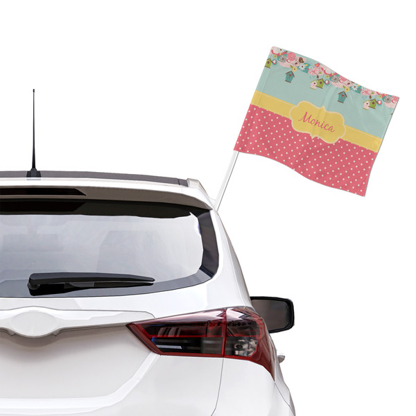 Easter Birdhouses Car Flag - Large - LIFESTYLE