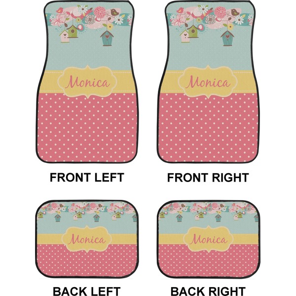 Easter Birdhouses Car Floor Mats Set (2F + 2B)