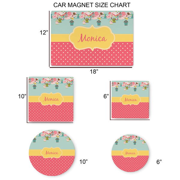 Easter Birdhouses Car Magnets - SIZE CHART