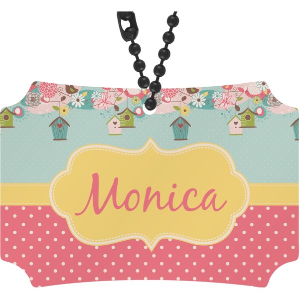 Custom Easter Birdhouses Rear View Mirror Ornament (Personalized)