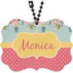 Easter Birdhouses Rear View Mirror Charm (Personalized)