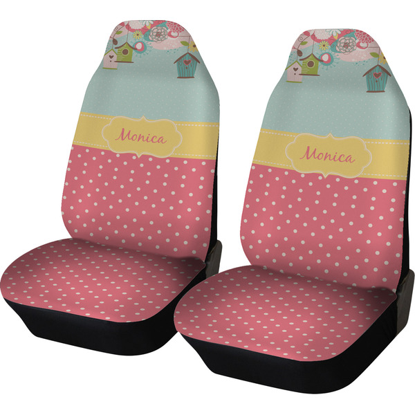 Custom Easter Birdhouses Car Seat Covers (Set of Two) (Personalized)