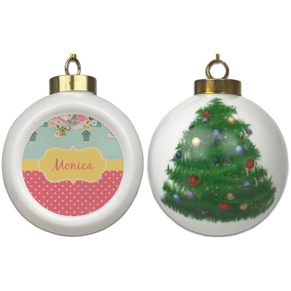 Easter Birdhouses Ceramic Christmas Ornament - X-Mas Tree (APPROVAL)