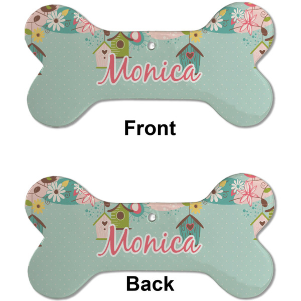 Easter Birdhouses Ceramic Flat Ornament - Bone Front & Back (APPROVAL)