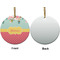 Easter Birdhouses Ceramic Flat Ornament - Circle Front & Back (APPROVAL)