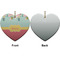 Easter Birdhouses Ceramic Flat Ornament - Heart Front & Back (APPROVAL)