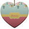 Easter Birdhouses Ceramic Flat Ornament - Heart (Front)