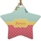 Easter Birdhouses Star Ceramic Ornament w/ Name or Text