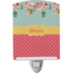 Easter Birdhouses Ceramic Night Light (Personalized)