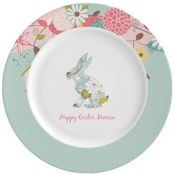 Easter Birdhouses Ceramic Dinner Plates (Set of 4) (Personalized)
