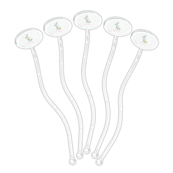 Easter Birdhouses Clear Plastic 7" Stir Stick - Oval - Fan