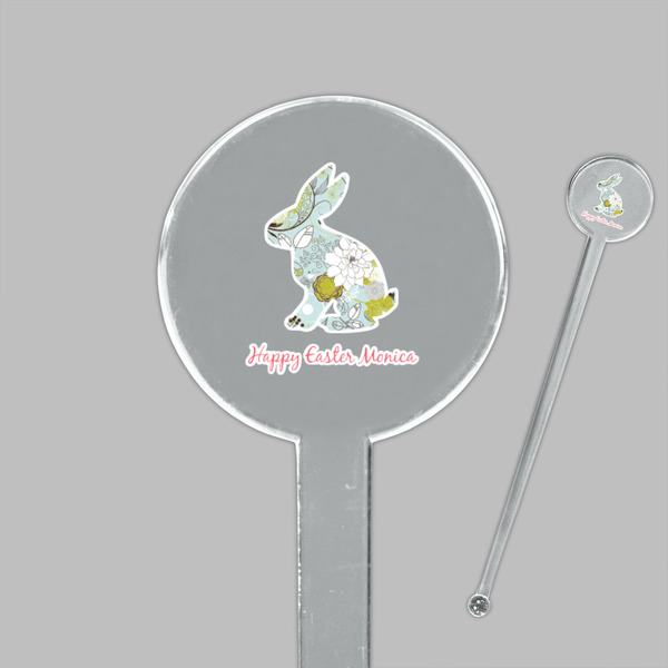 Easter Birdhouses Clear Plastic 7" Stir Stick - Round - Closeup