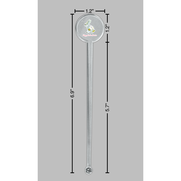 Easter Birdhouses Clear Plastic 7" Stir Stick - Round - Dimensions