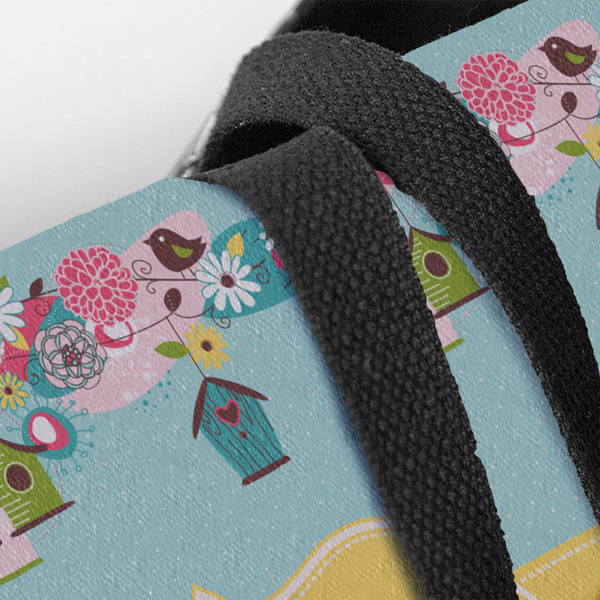 Easter Birdhouses Closeup of Tote w/Black Handles
