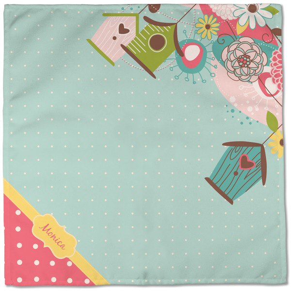 Easter Birdhouses Cloth Napkins - Personalized Dinner (Full Open)