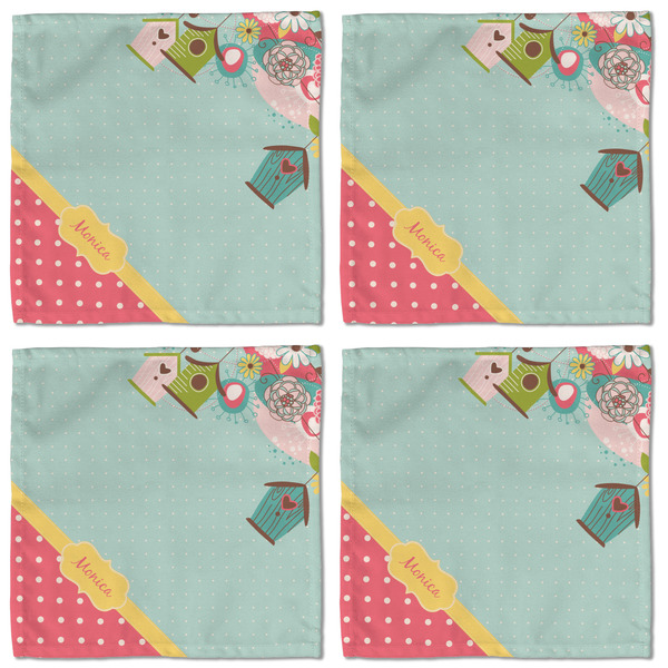 Easter Birdhouses Cloth Napkins - Personalized Lunch (APPROVAL) Set of 4