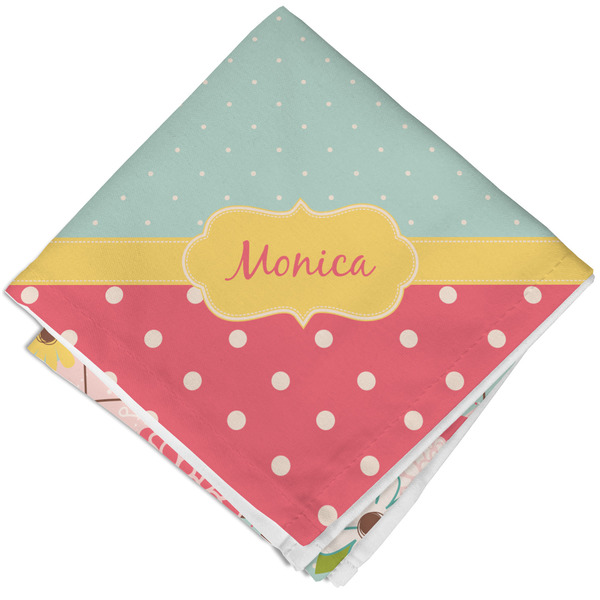 Custom Easter Birdhouses Cloth Cocktail Napkin - Single w/ Name or Text