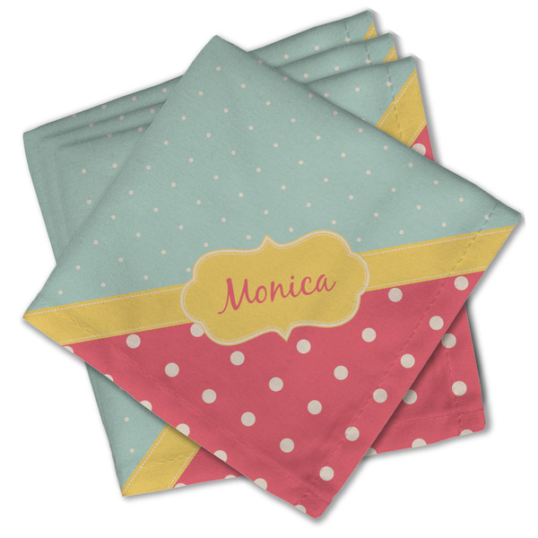 Custom Easter Birdhouses Cloth Cocktail Napkins - Set of 4 w/ Name or Text