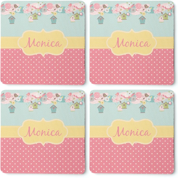 Easter Birdhouses Coaster Rubber Back - Apvl