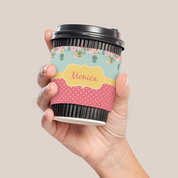 Easter Birdhouses Coffee Cup Sleeve - LIFESTYLE