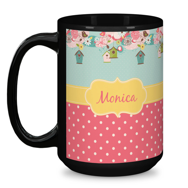 Easter Birdhouses Coffee Mug - 15 oz - Black