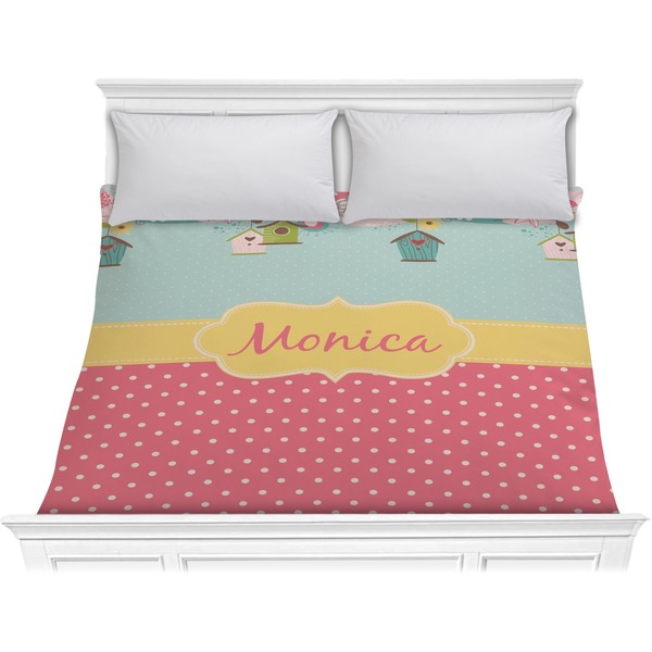 Custom Easter Birdhouses Comforter - King (Personalized)