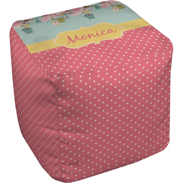 Custom Easter Birdhouses Cube Pouf Ottoman - 13" (Personalized)