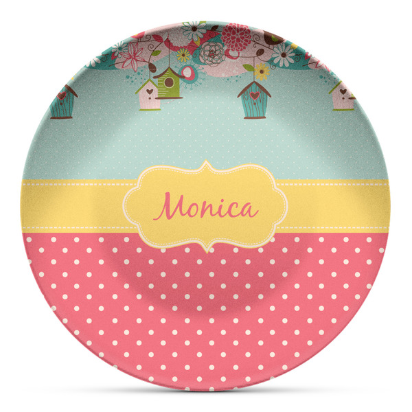 Custom Easter Birdhouses Microwave Safe Plastic Plate - Composite Polymer (Personalized)