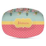 Easter Birdhouses Plastic Platter - Microwave & Oven Safe Composite Polymer (Personalized)