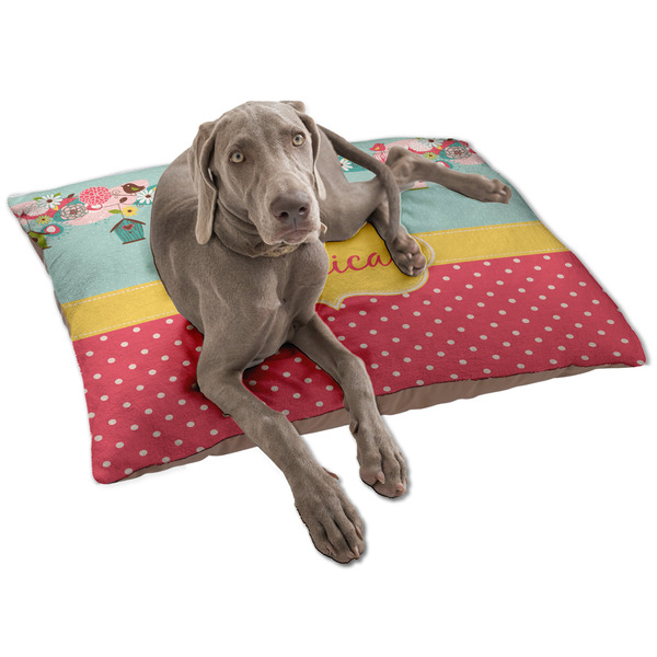 Custom Easter Birdhouses Dog Bed - Large w/ Name or Text